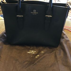 Kate Spade Black leather shoulder bag handbag